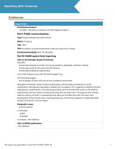 Promotion of youth employment in the rice value chain in Africa