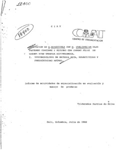 Asociacion de B. humidicola con D. ovalifolium bajo pastoreo continuo y alterno, con cargas fijas en sabana bien drenada hipertermica. 1. Disponibilidad de materia seca, selectividad y productividad animal