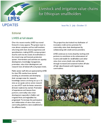 LIVES Updates 2, July-October 2013