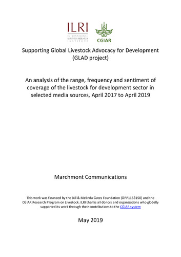 An analysis of the range, frequency and sentiment of coverage of the livestock for development sector in selected media sources, April 2017 to April 2019