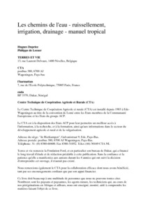 Les chemins de l'eau : ruissellement, irrigation, drainage