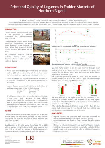 Price and quality of legumes in fodder markets of northern Nigeria