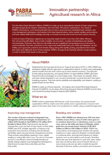 Innovation partnership: agricultural research in Africa