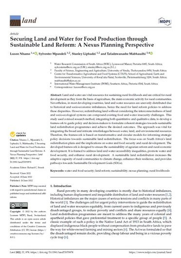 Securing land and water for food production through sustainable land reform: a nexus planning perspective