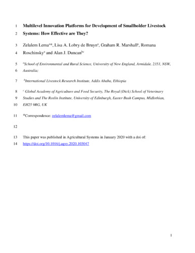 Multilevel innovation platforms for development of smallholder livestock systems: How effective are they?