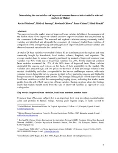 Determining the market share of improved common bean varieties traded in selected markets in Malawi