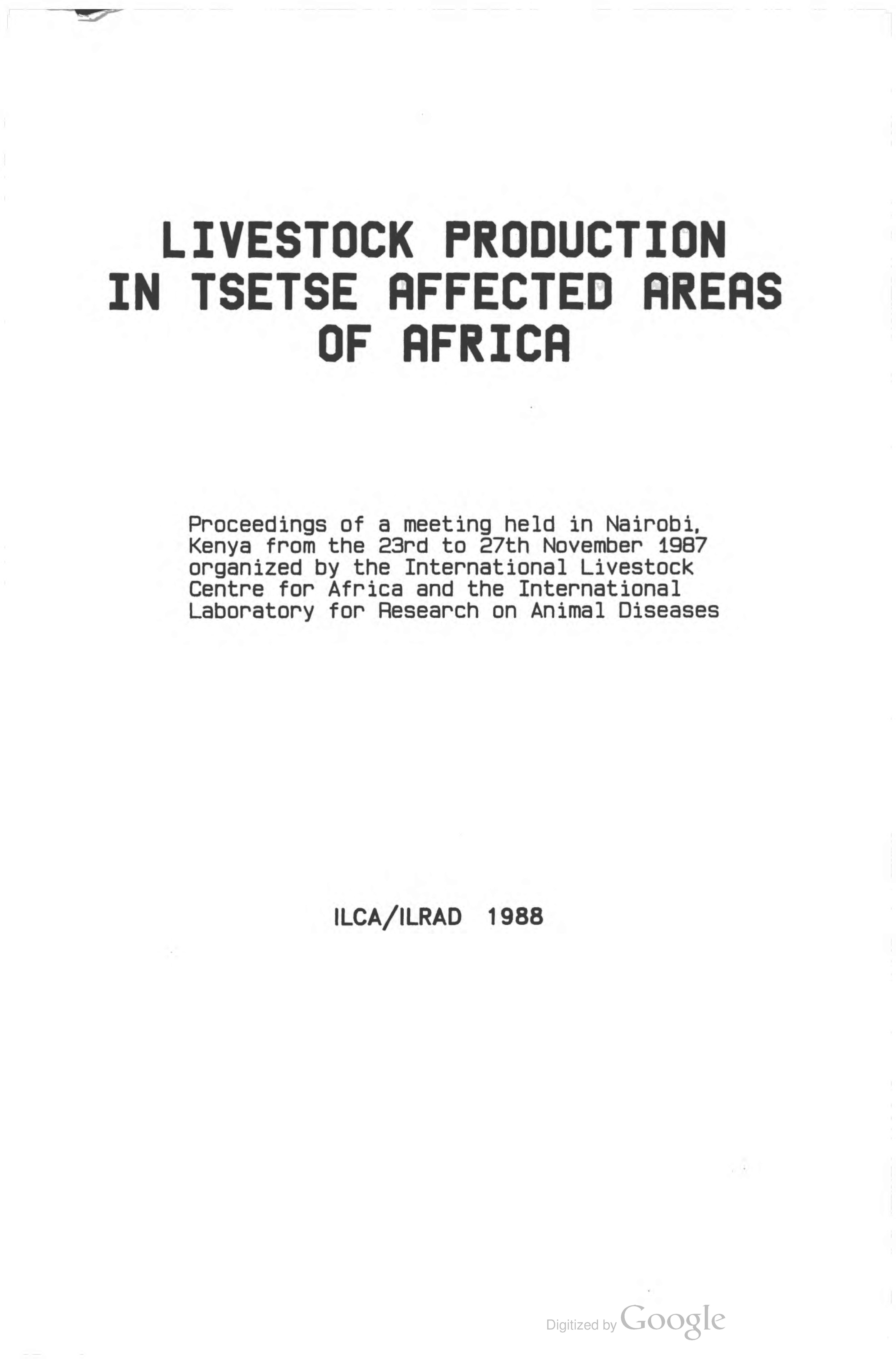 An overview of the African Trypanotolerant Livestock Network