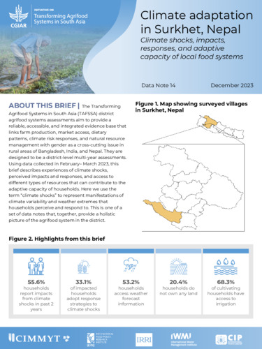 Climate adaptation in Surkhet, Nepal: Climate shocks, impacts, responses, and adaptive capacity of local food systems