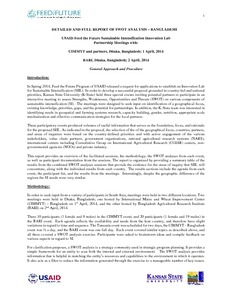 USAID Feed the Future Sustainable Intensification Innovation Lab Partnership Meetings with CIMMYT and partners: Detailed and Full Report of SWOT Analysis – Bangladesh