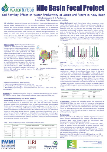 Soil fertility effect on water productivity of maize and potato in Abay Basin