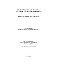 Emergency seed aid In Kenya: a case study of lessons learned