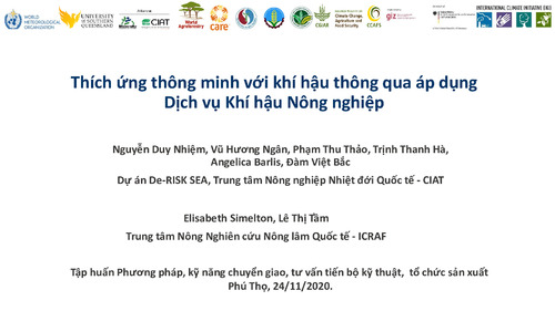 Smart adaptation to climate through adoption of agro-climatic services