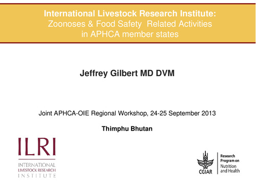 Zoonoses and food safety related activities in APHCA member states