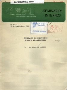 Metodología de investigación en campos de agricultores
