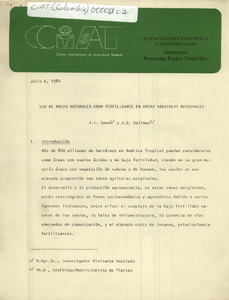 Uso de rocas naturales como fertilizante en áreas agrícolas marginales