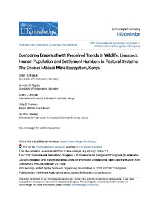 Comparing Empirical with Perceived Trends in Wildlife, Livestock, Human Population and Settlement Numbers in Pastoral Systems: The Greater Maasai Mara Ecosystem, Kenya