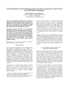 Technical implications of land monitoring projects using remote sensing data in Central America for natural resource management
