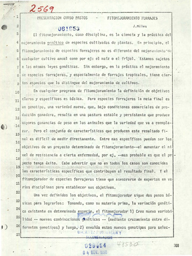 Presentación curso pastos: Fitomejoramiento forrajes