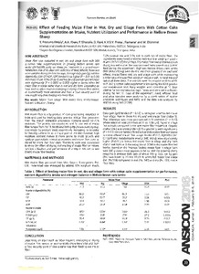 Effect of feeding maize fiber in wet, dry and silage form with cotton cake supplementation on intake, nutrient utilization and performance in Nellore Brown sheep