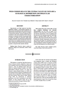 Wild common bean in the central valley of Costa Rica: Ecological distribution and molecular characterization = Frijol silvestre en el Valle Central de Costa Rica: distribución ecológica y caracterización molecular