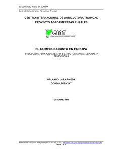 El comercio justo en Europa: evolución, funcionamiento, estructura institucional y tendencias