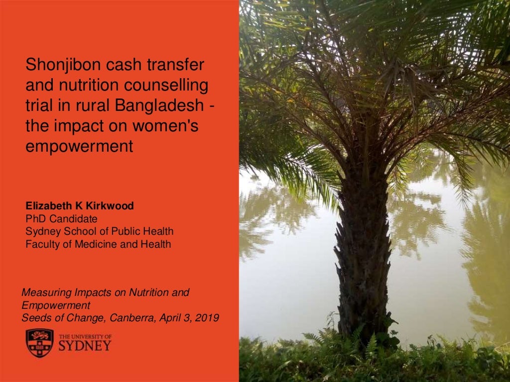Shonjibon cash transfer and nutrition counselling trial in rural Bangladesh - the impact on women's empowerment