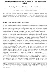 Use of Sorghum Germplasm and its Impact on Crop Improvement in India