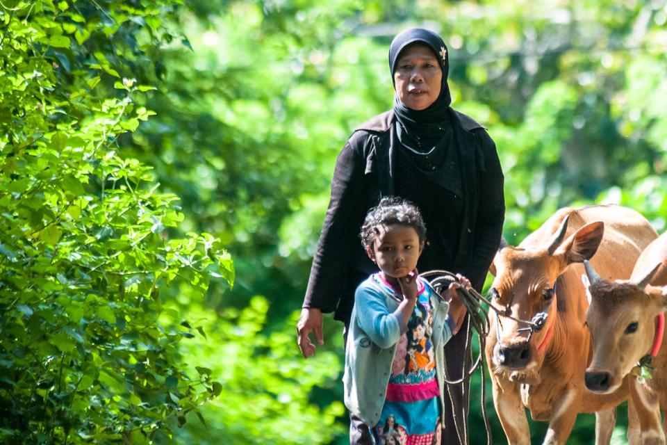 Woman with her daughter