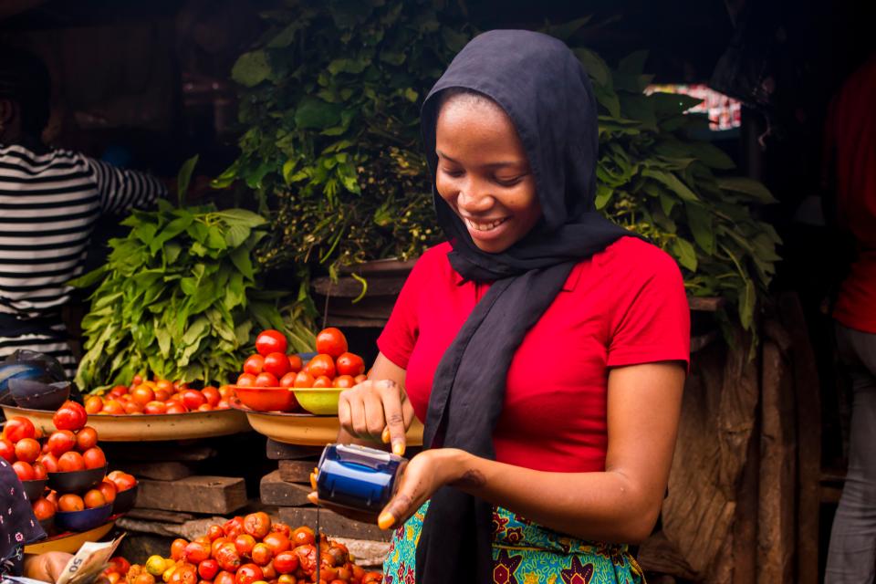 Photo of a woman at the market