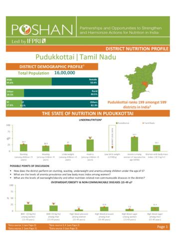 Tamil Nadu district nutrition profile: Pudukkottai