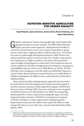 Nutrition-sensitive agriculture for gender equality