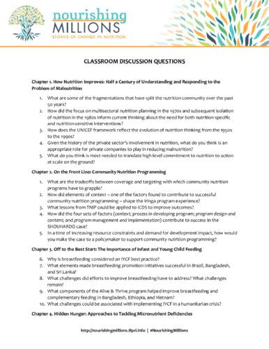 Nourishing millions: Classroom discussion questions