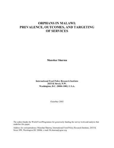 Orphans in Malawi: prevalence, outcomes, and targeting of services