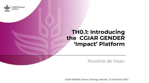 TH0.1: Introducing the CGIAR GENDER 'Impact'' Platform