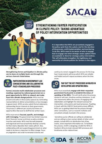 Strengthening farmer participation in climate policy: Taking advantage of policy intervention opportunities