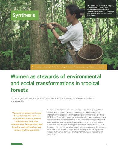 Women as stewards of environmental and social transformations in tropical forests