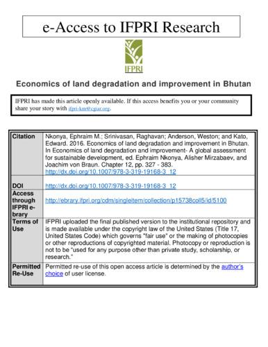 Economics of land degradation and improvement in Bhutan