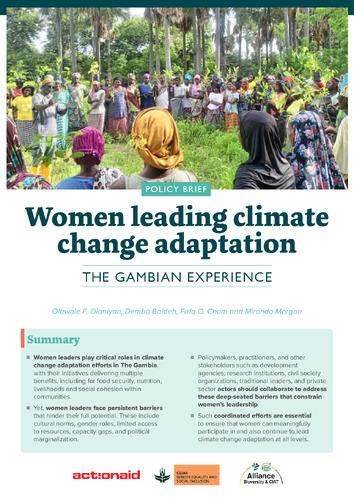 Women leading climate change adaptation: The Gambian experience