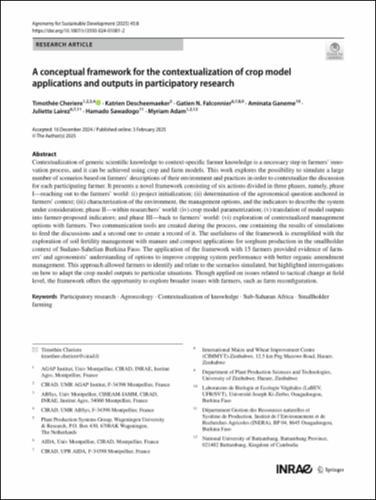 A conceptual framework for the contextualization of crop model applications and outputs in participatory research
