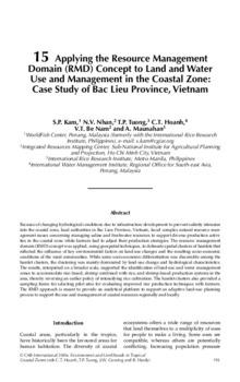 Applying Resource Management Domain (RMD) concept to land and water use and management in the coastal zone: case study of Bac Lieu province, Vietnam