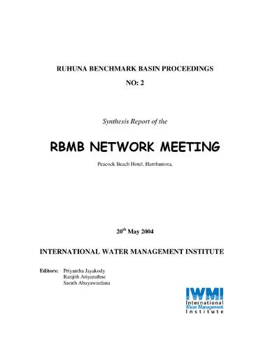 Synthesis report of the RBMB Network Meeting, Peacock Beach Hotel, Hambantota, 20th May 2004
