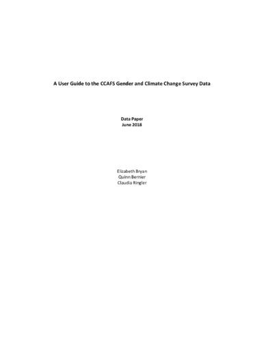 A user guide to the CCAFS Gender and Climate Change Survey data