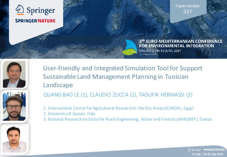 User-friendly and Integrated Simulation Tool for Support Sustainable Land Management Planning in Tunisian Landscape