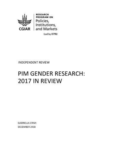 PIM gender research: 2017 in review