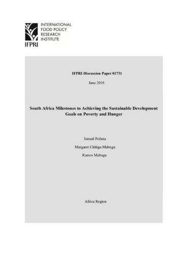 South Africa milestones to achieving the sustainable development goals on poverty and hunger