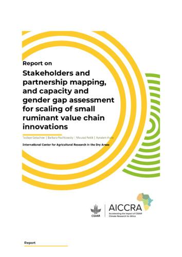 Stakeholders and partnership mapping, and capacity and gender gap assessment for scaling of small ruminant value chain innovations