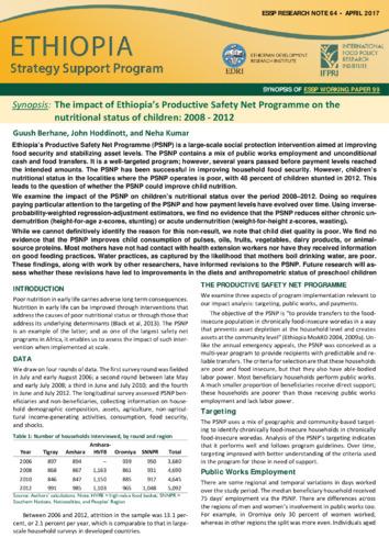 Synopsis: The impact of Ethiopia’s Productive Safety Net Programme on the nutritional status of children: 2008–2012