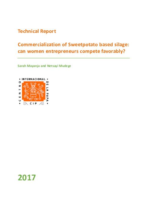 Commercialization of Sweetpotato based silage: can women entrepreneurs compete favorably?