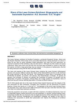 Rivers of the Lower Guinean rainforest: biogeography and sustainable exploitation