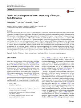 Gender and marine protected areas: a case study of Danajon Bank, Philippines